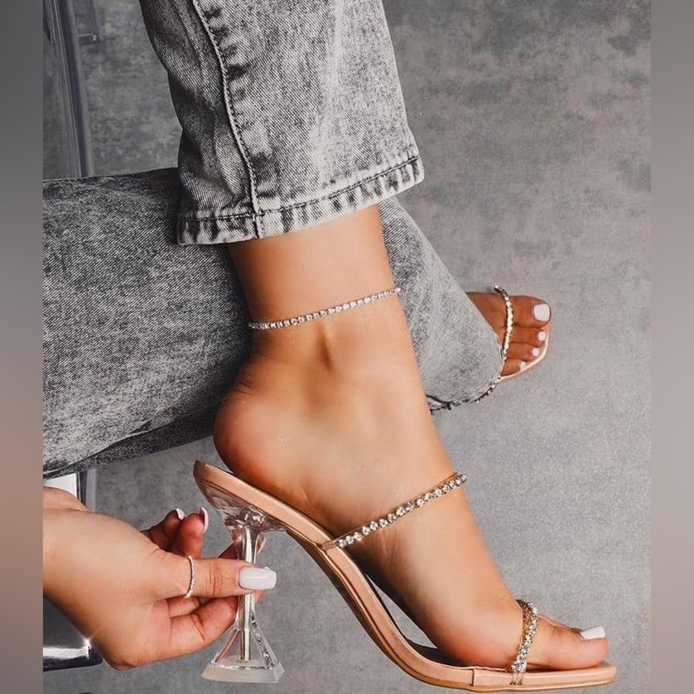 Elegant Clear Strap Heels